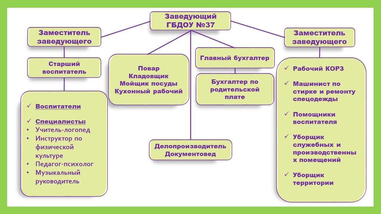 Государственное бюджетное дошкольное образовательное учреждение детский сад  № 37 Невского района Санкт-Петербурга - Структура и органы управления  образовательной организацией