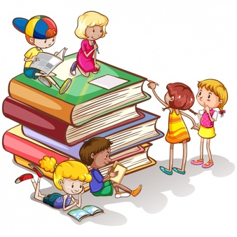 i bambini con i libri di sfondo 1263 84